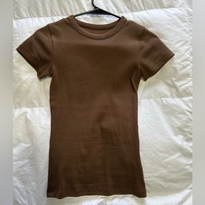 BUNDLE Djerf Avenue Long Sleeve AND T Shirt in Brown